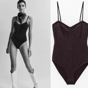 Zara burgundy limited ed cashmere bodysuit S
